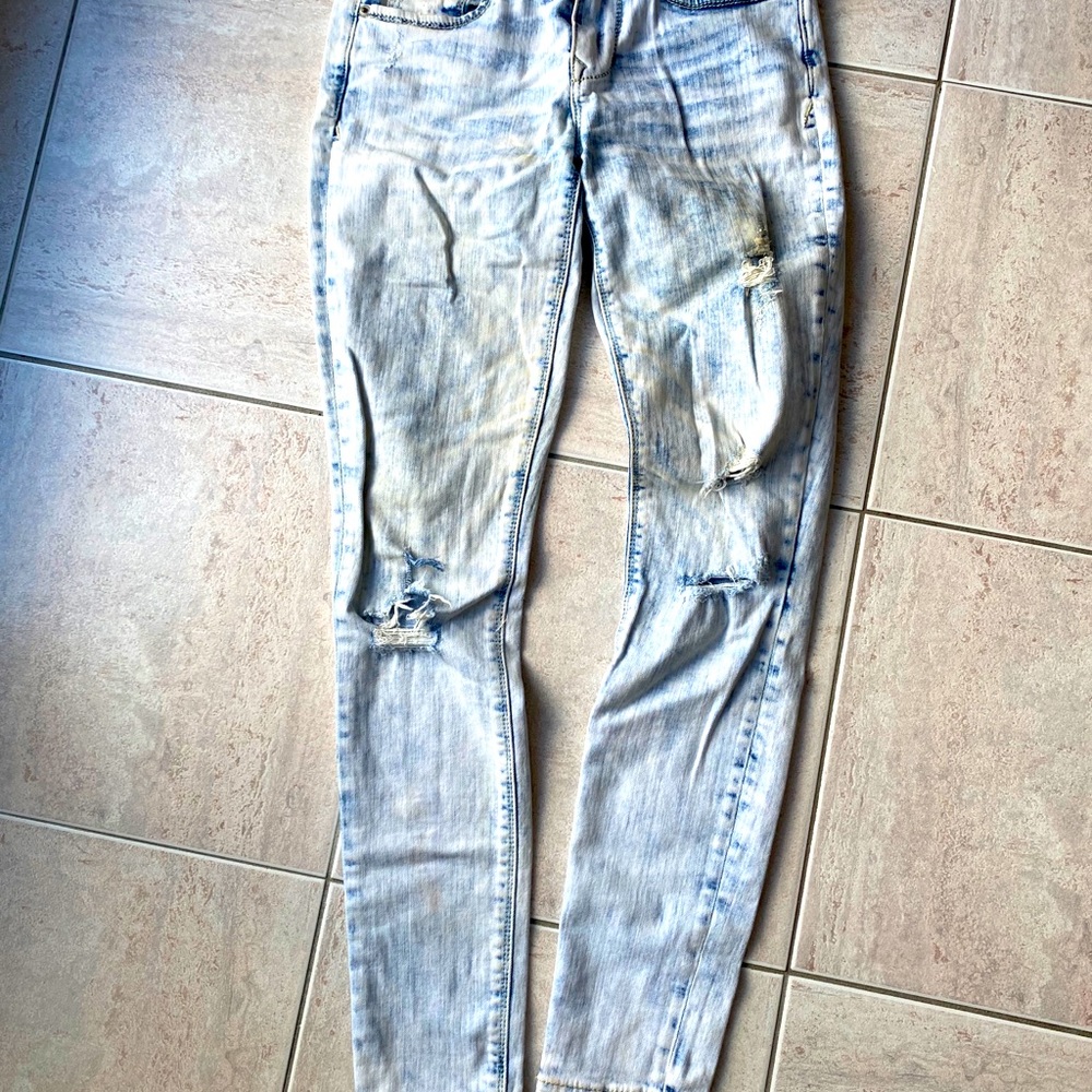 Acid Wash Super High Waisted Jeans